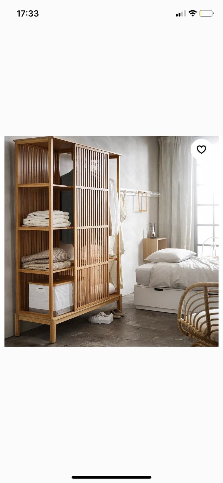 Ikea Nordiska houten kledingkast, Ophalen, Zo goed als nieuw, 25 tot 50 cm, 50 tot 100 cm