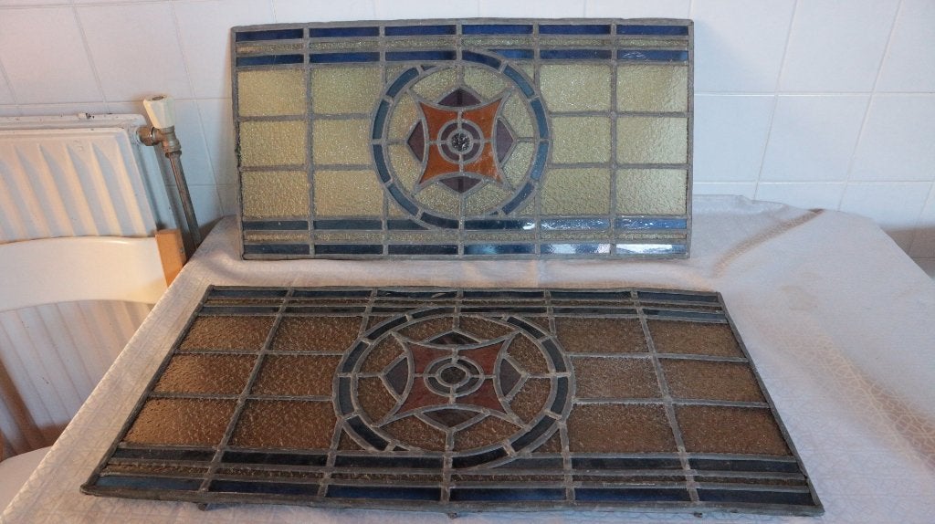 glas in lood, Doe-het-zelf en Verbouw, Glas en Ramen, Ophalen, Gevelraam of Ruit, Gebruikt, Minder dan 80 cm