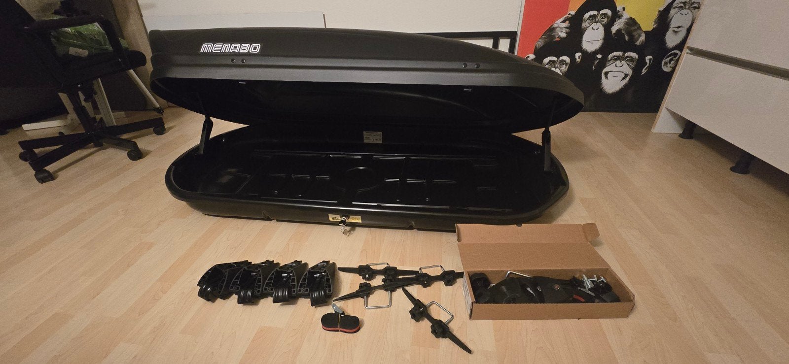 Menabo Marathon 400 Dakkoffer - Zo goed als nieuw, Auto diversen, Dakkoffers, Ophalen, Zo goed als nieuw