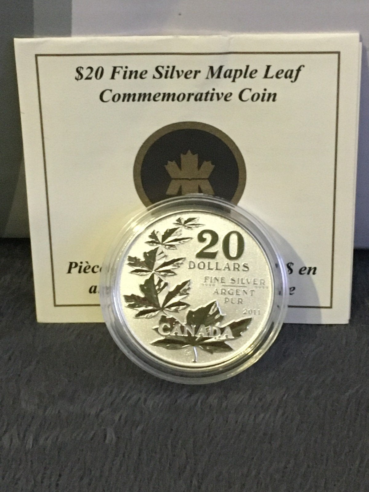 Canadese $20 Zilveren Maple Leaf Herdenkingsmunt 1/4 oz, Postzegels en Munten, Ophalen of Verzenden, Losse munt, Zilver