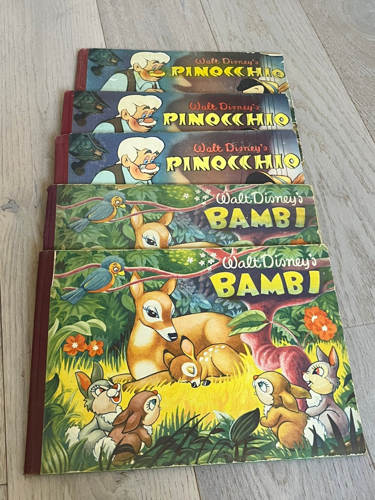 Uitverkoop: 5x Vintage Walt Disney albums Bambi & Pinocchio, Verzenden, Gelezen