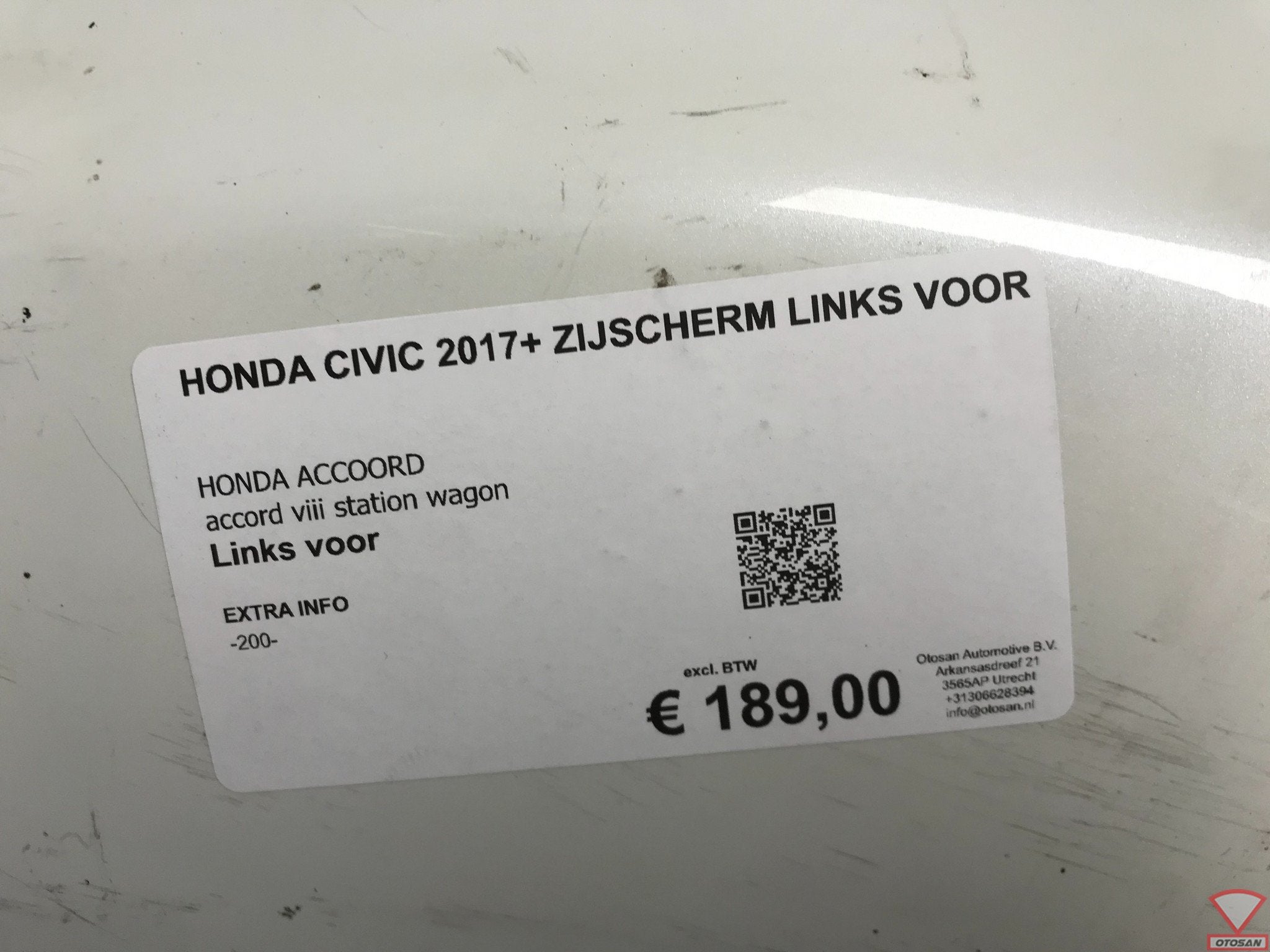 Honda Civic 2017+ Zijscherm Links Voor Origineel!, Gebruikt, Info@honda.co.jp, Voor, Ophalen of Verzenden