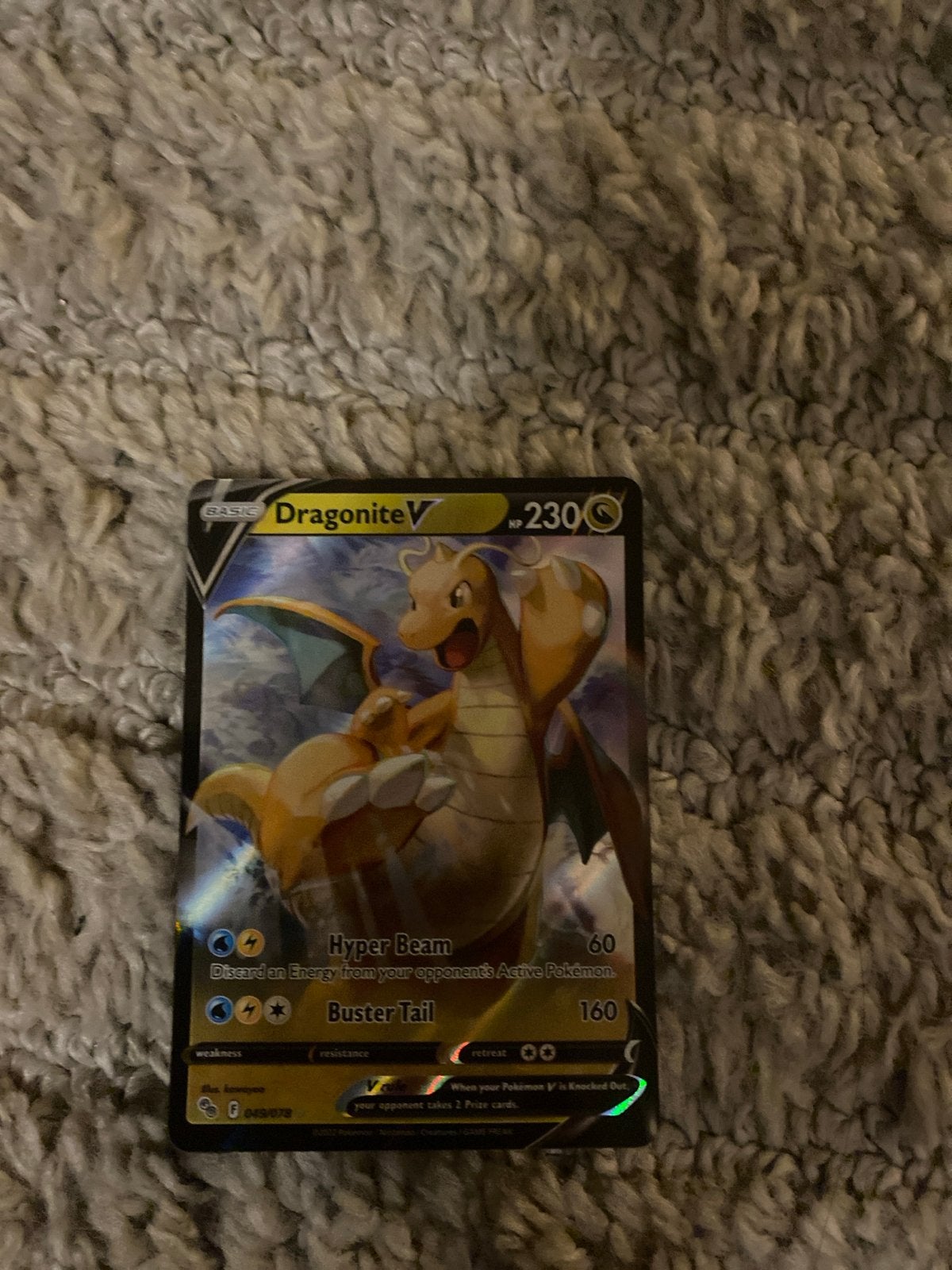 Pokémon Kaart: Dragonite V (230 HP), Ophalen, Zo goed als nieuw, Losse kaart