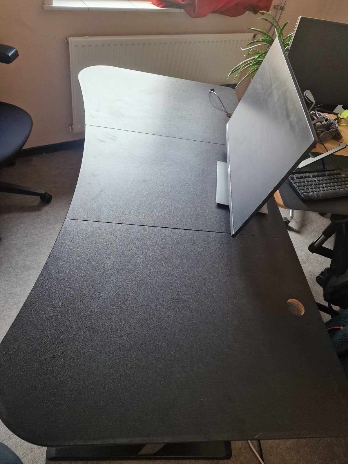 zwart bureau 160x80 verstelbaar, Tuin en Terras, Ophalen, Kunststof, Verstelbaar