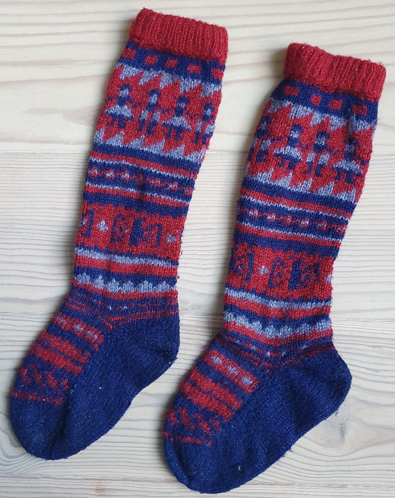 leuke handgebreide wollen kniekousen voor kinderen, mt 25-27, Verzenden, Nieuw, Jongen of Meisje, Sokken