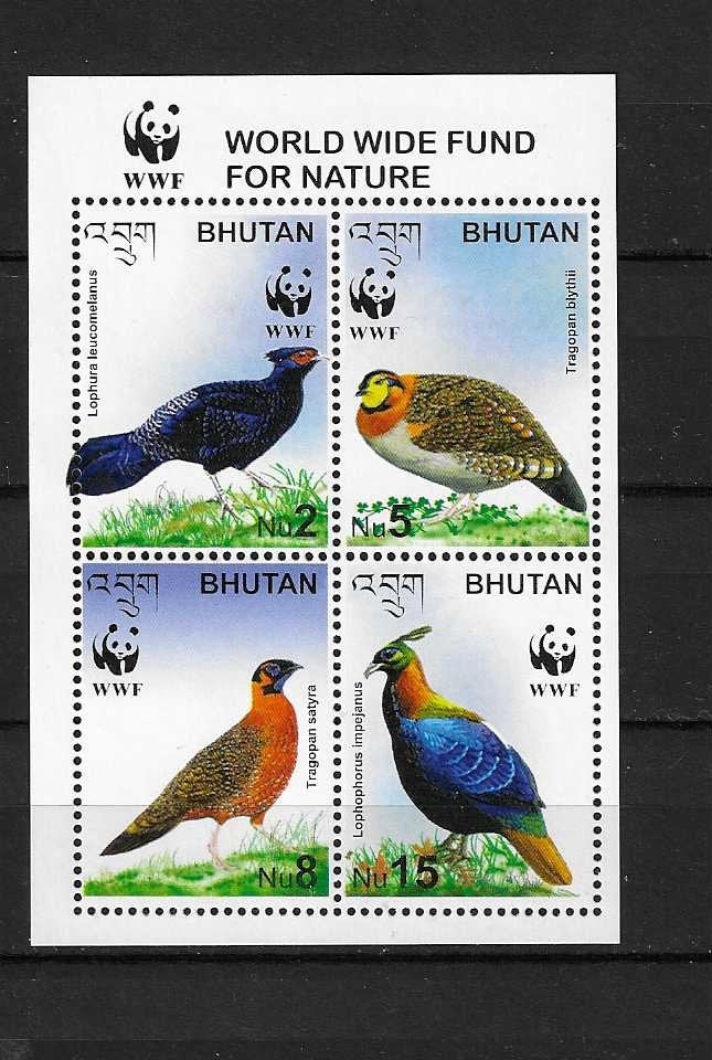 Postzegels Bhutan vogels blokje, Ophalen of Verzenden, Postfris, Dier of Natuur