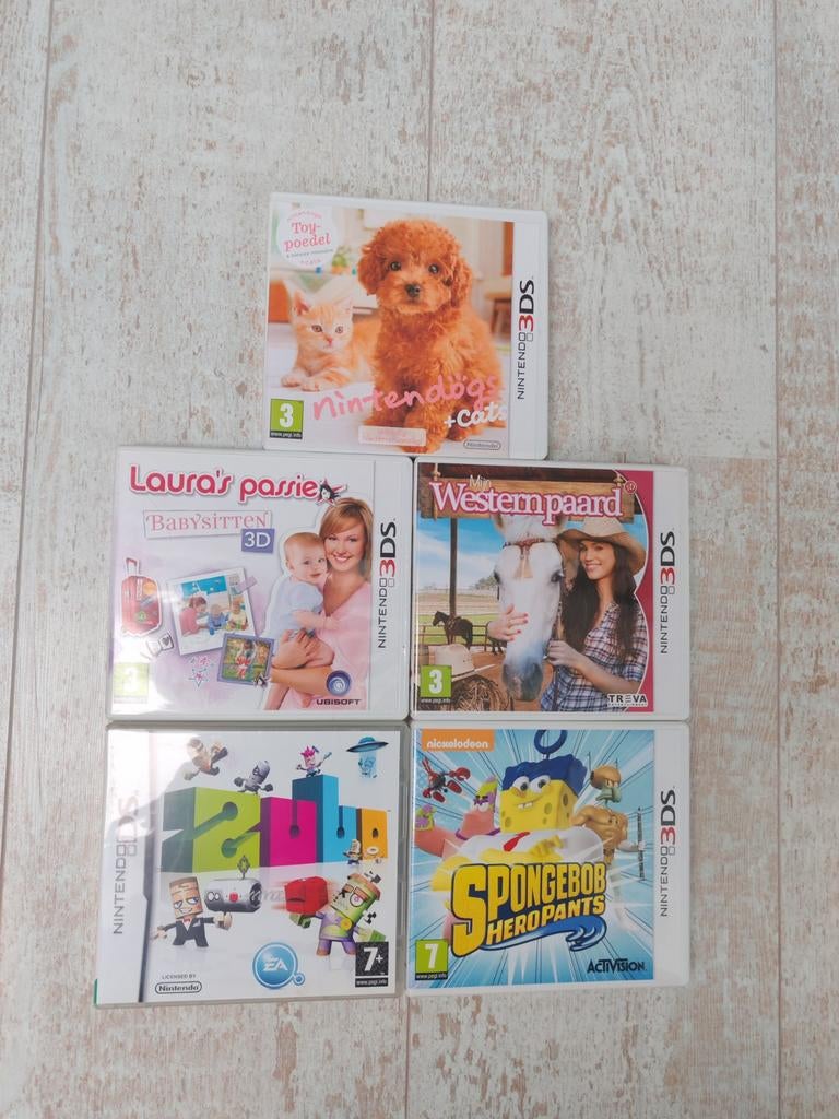 Nintendo 3DS games: Nintendogs + Cats, Spongebob en meer, Ophalen of Verzenden