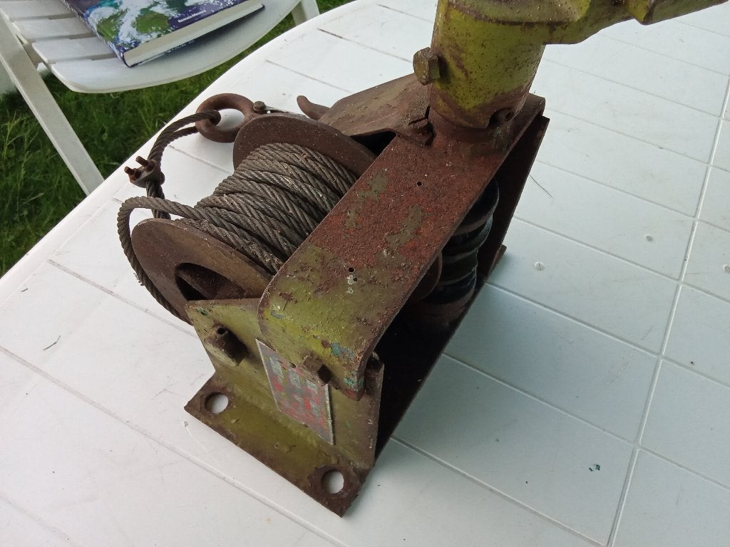 Robuuste handlier met staalkabel en haak, Ophalen of Verzenden, Gebruikt, Handmatig