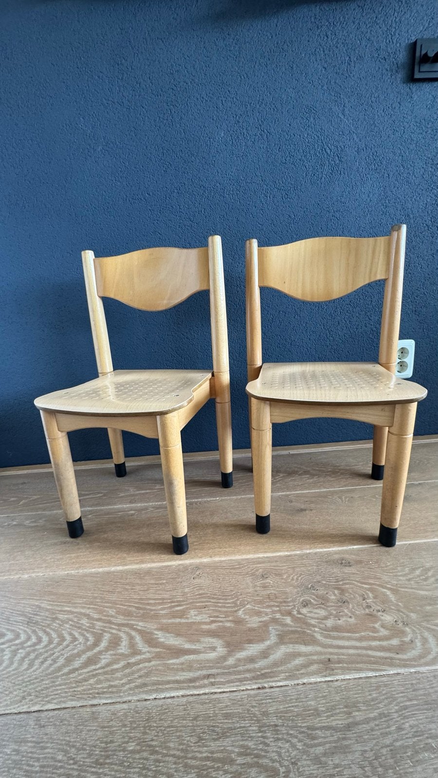 Set van 2 vintage kleuter schoolstoelen, Ophalen, Gebruikt, Stoel(en)
