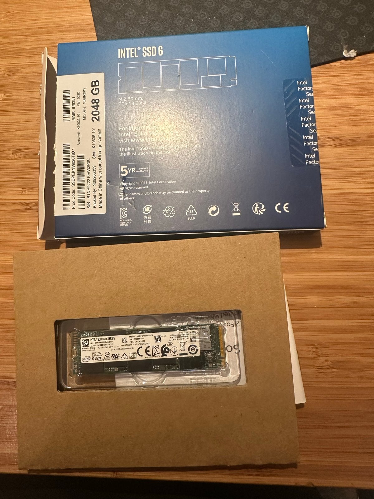 Intel SSD 6 2048 GB M.2 PCIe 3.0 x4 NVMe SSD, Computers en Software, Harde schijven, Intern, Server, SSD, Nieuw