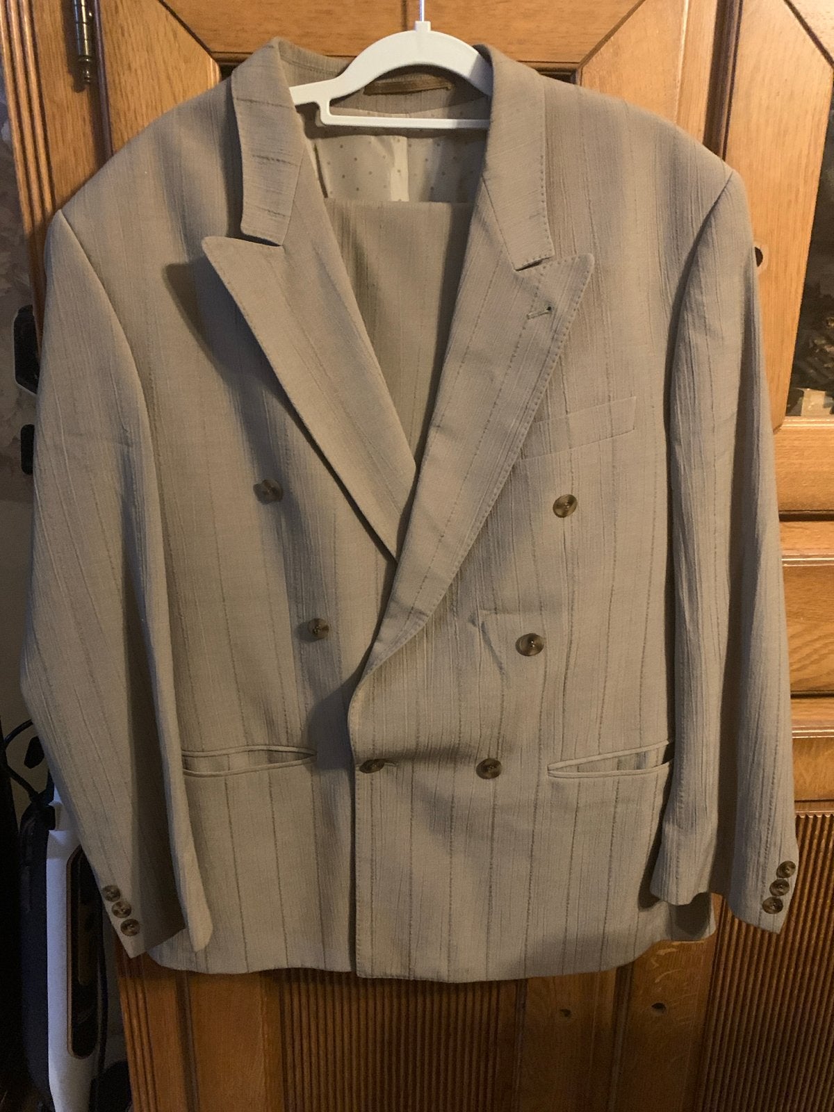 Frans Molenaar W&D Delfzijl Pak - Beige met streep, Ophalen of Verzenden, Gedragen, Overige maten, Beige
