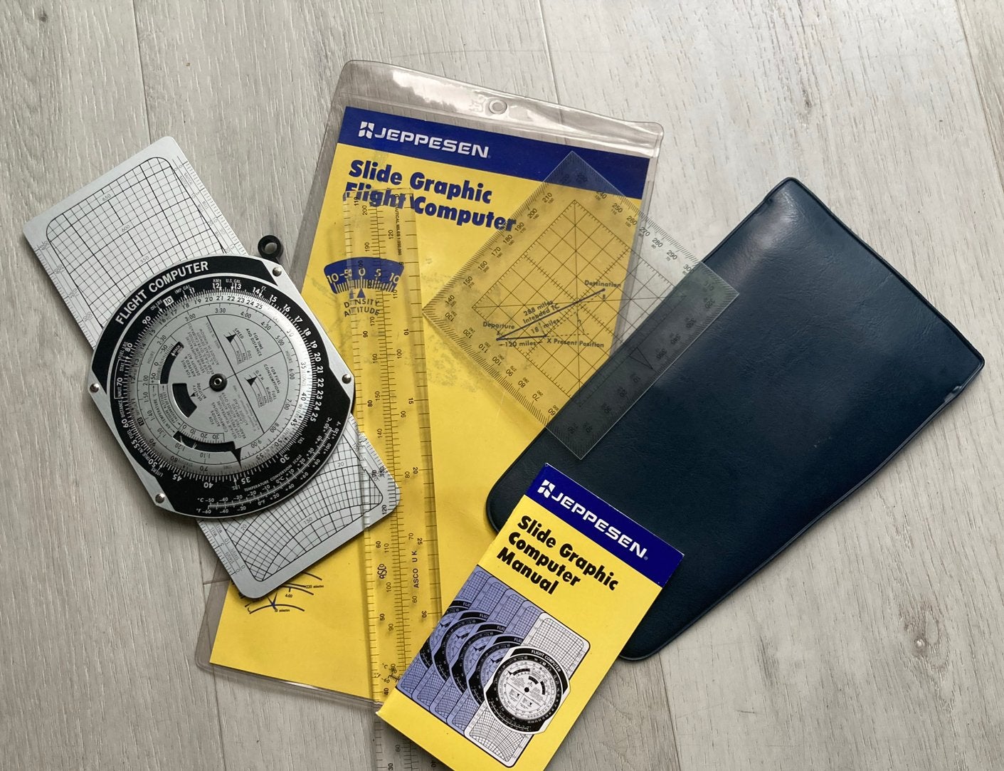 Jeppesen Slide Graphic Flight Computer Set, Ophalen of Verzenden, Gebruikt