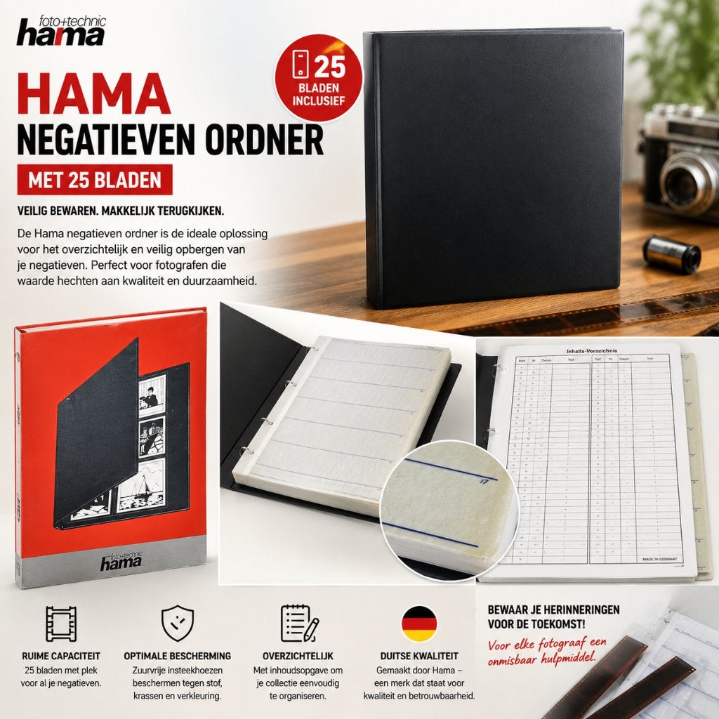 Hama Negatieven Ordner – 25 Bladen Inclusief - Nieuw, Nieuw, Ophalen of Verzenden, Hama, Overige typen