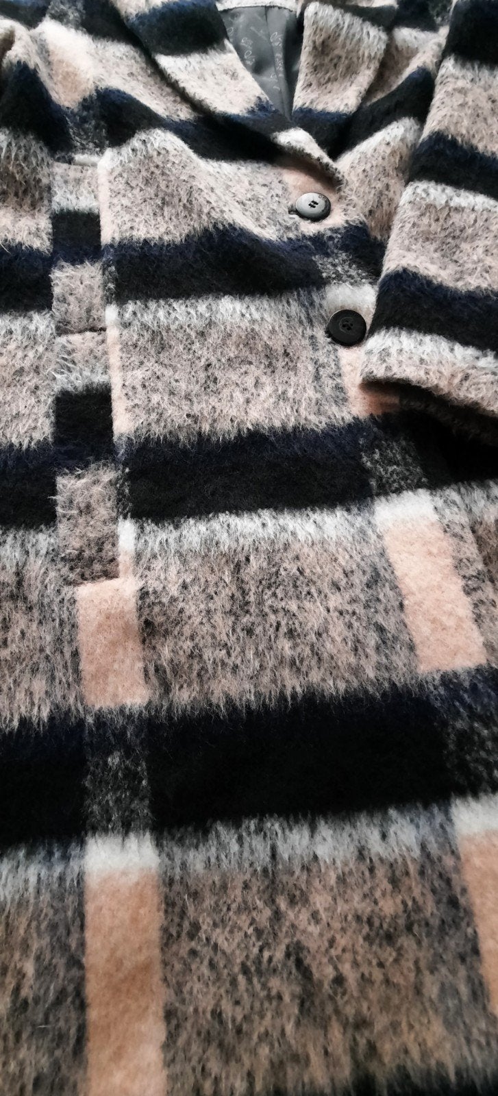 Trenchcoat - mantel - donkerblauw & zalm kleur - maat M, Maat 38/40 (M), Qs designed by, Blauw, Ophalen of Verzenden