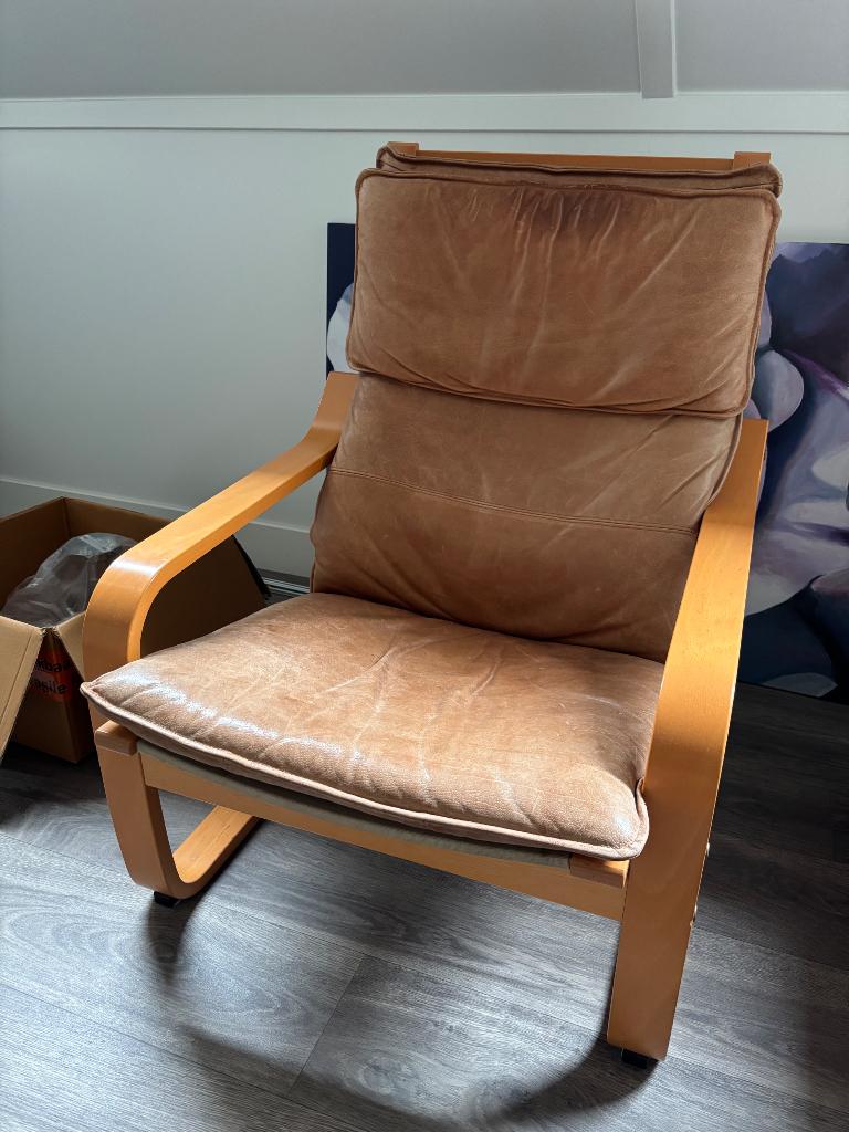 Stoel - IKEA - relax - gebruikt - cognac - GRATIS, Ophalen, Gebruikt, 75 tot 100 cm, 50 tot 75 cm