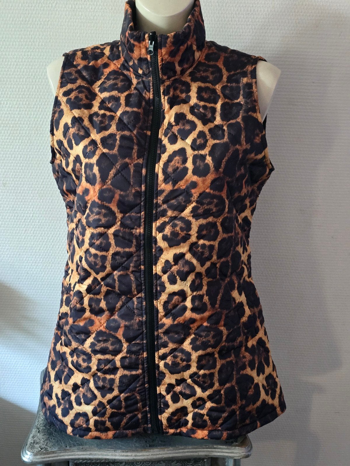 Shein bodywarmer met luipaardprint, maat M, Kleding | Dames, Maat 38/40 (M), Bruin, Ophalen of Verzenden, Zo goed als nieuw