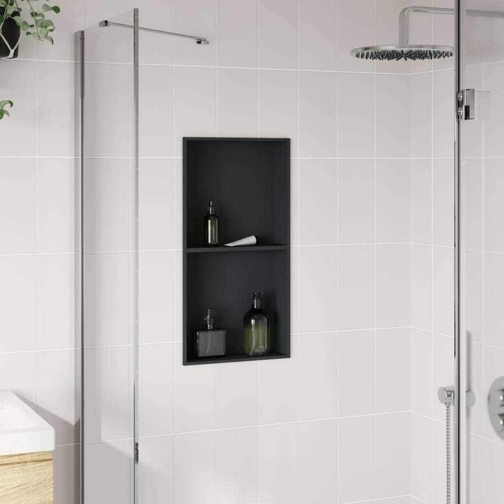 Douchenis nis 32x62x9 cm RVS zwart matzwart GRATIS BEZORGD!, Verzenden, Nieuw, Nvt, Douche-accessoire