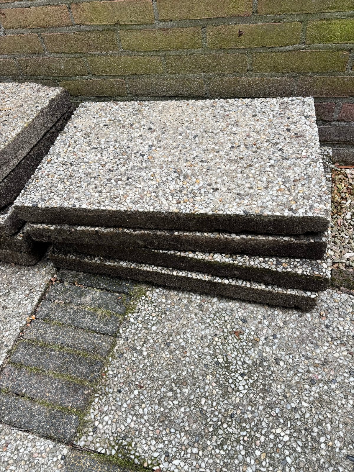 Gebruikte grindtegels beton - 40x60cm, 6 stuks, Ophalen, Gebruikt, Minder dan 5 m², Beton
