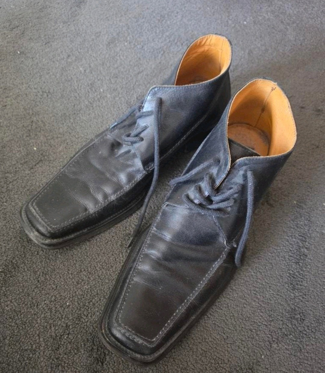Leren schoenen maat 43, Zwart, Ophalen of Verzenden, Gedragen, Veterschoenen