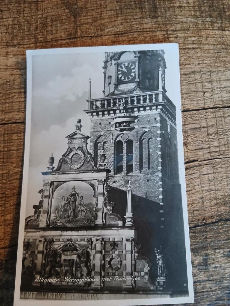 Oude Ansichtkaart Alkmaar: Waaggebouw met Ruitertjes, Ophalen of Verzenden, Voor 1920, Gelopen, Noord-Holland