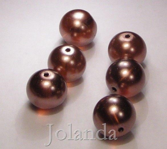 0215 Rood Koper Kleurige Glazen Kralen (12 mm), Ophalen of Verzenden, Nieuw, Kraal