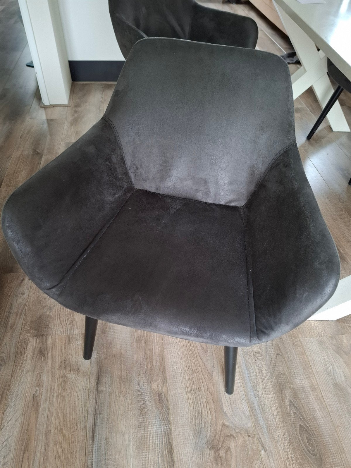 Set van 4 comfortabele eetkamerstoelen - Grijs, Ophalen, Gebruikt, Vier, Modern
