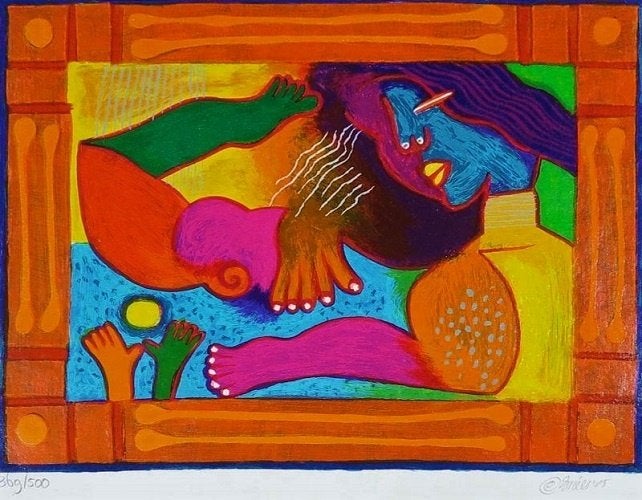 Clemens Briels - "Mujer", Antiek en Kunst, Gesigneerd, Verzenden, Zeefdruk