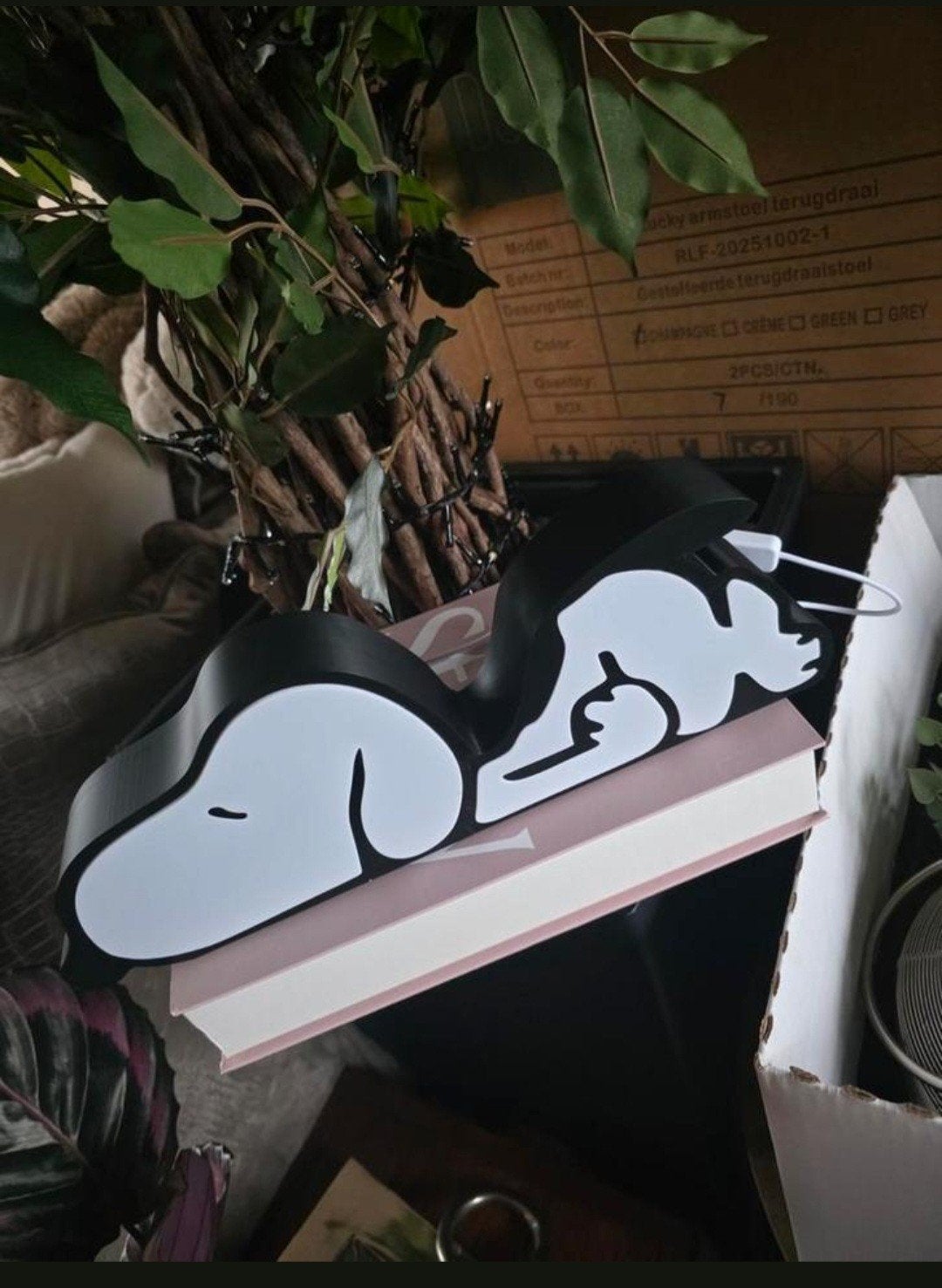 Snoopy LED lamp, Overige merken, Kunststof, Zwart, Ophalen of Verzenden