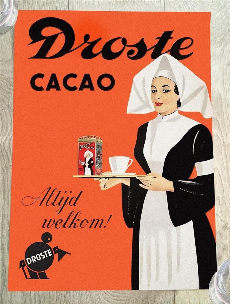 Prachtig DROSTE Cacao Reclame Art Deco Poster affiche, Verzenden, Nieuw, Overige typen