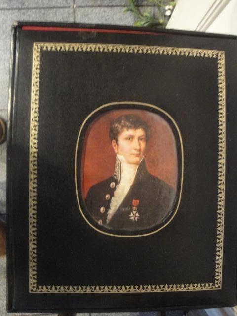 Antieke Miniatuur Portret Schilderij in Boekvorm, Antiek en Kunst, Ophalen of Verzenden