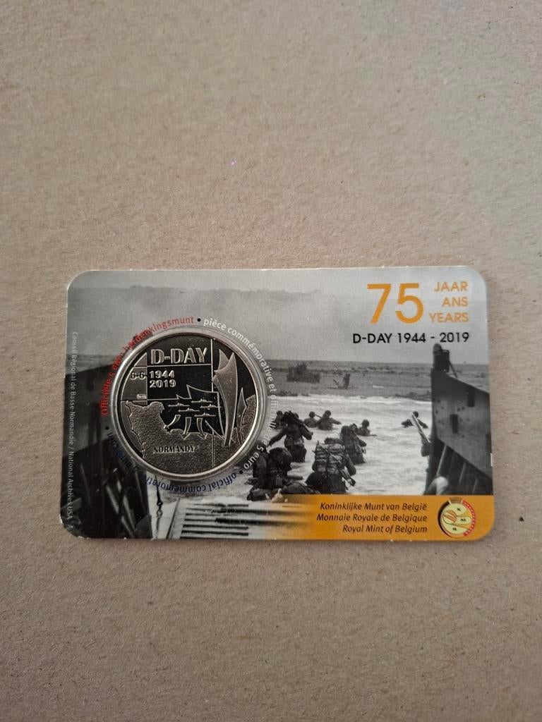 België 5 euro 75 jaar D-Day 2019 in coincard, Postzegels en Munten, Munten | Europa | Euromunten, Ophalen of Verzenden, België