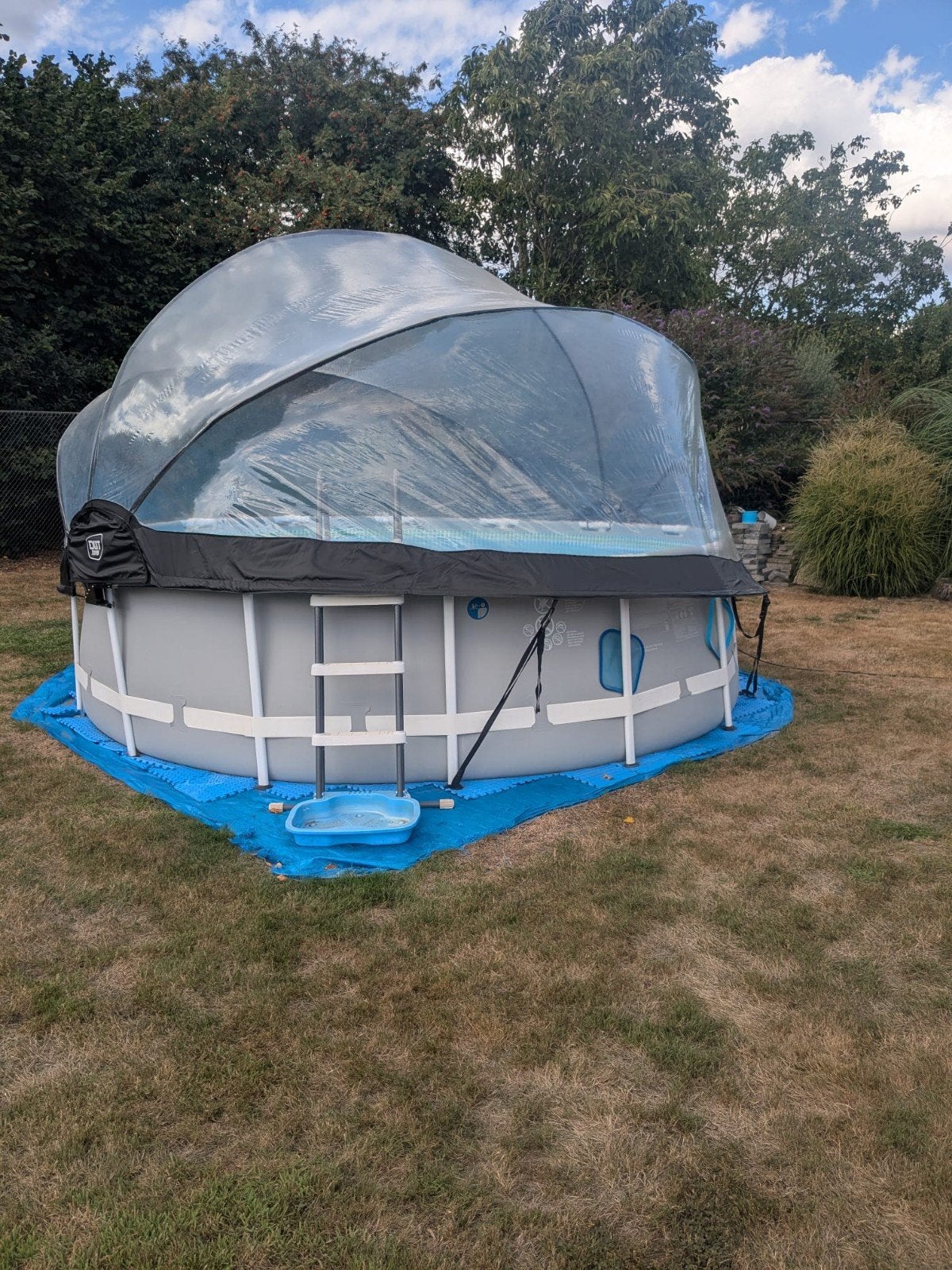 Intex opzetzwembad met koepel en accessoires, Tuin en Terras, Ophalen, Gebruikt, 80 tot 120 cm, Rond