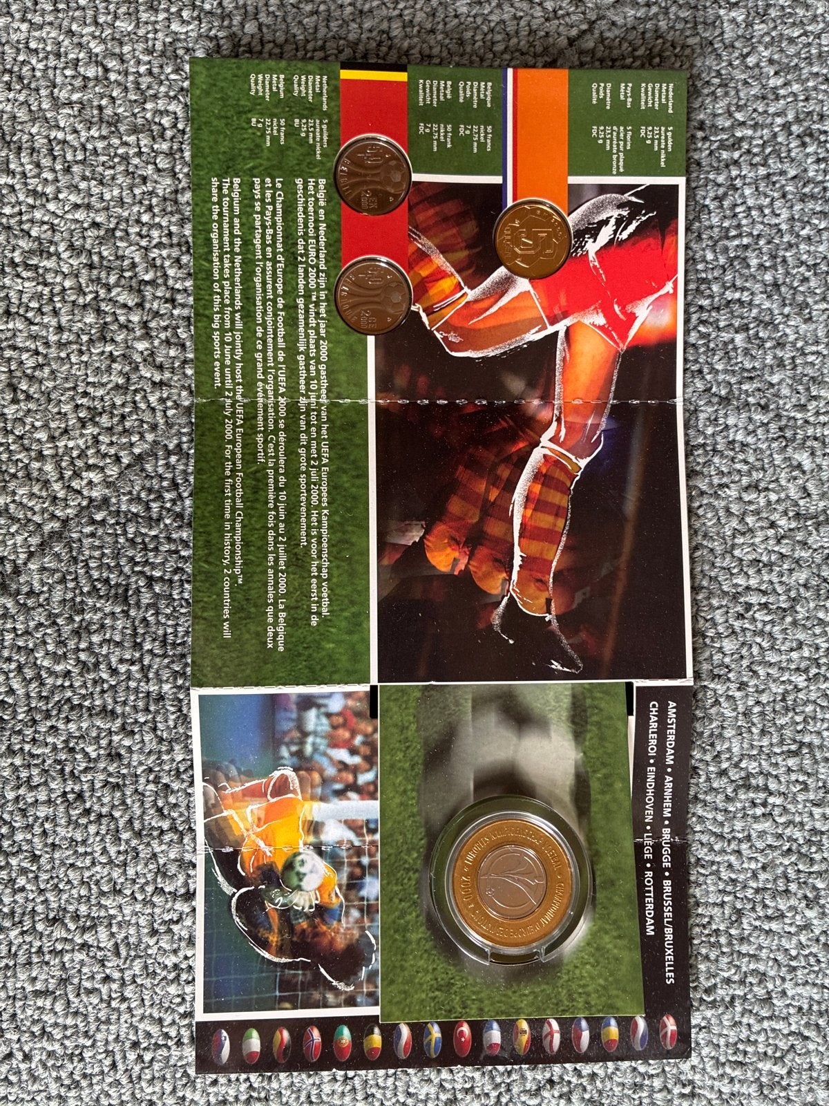 Officieel Muntenset 2000 UEFA EURO 2000 Nederland - België, Ophalen of Verzenden