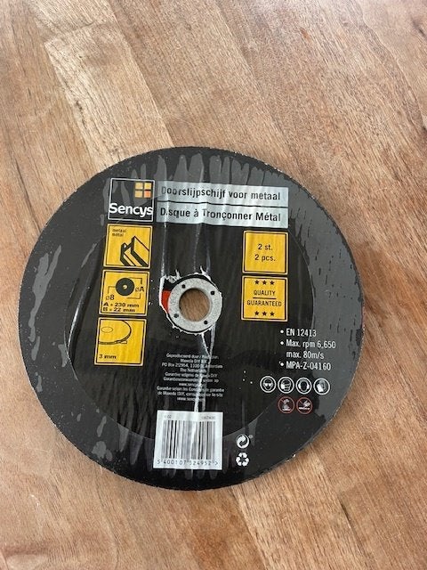 doorslijpschijf voor metaal  voor haakse slijper, Ophalen of Verzenden, Nieuw, Minder dan 700 watt, Haakse handslijpmachine
