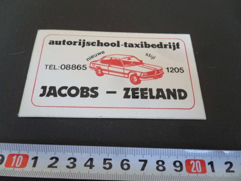 sticker autorijschool taxibedrijf nieuw stijl jacobs zeeland, Ophalen, Zo goed als nieuw