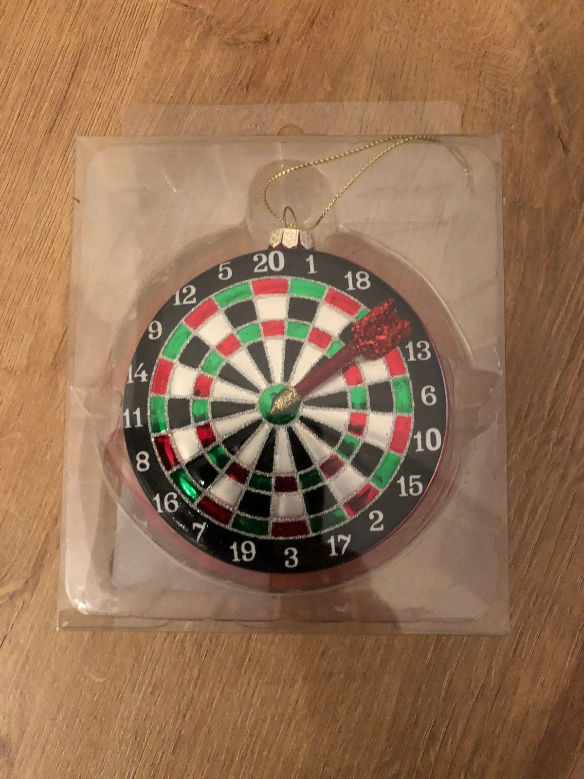 Kerstornamenten Dartbord en Motor, Ophalen, Zo goed als nieuw
