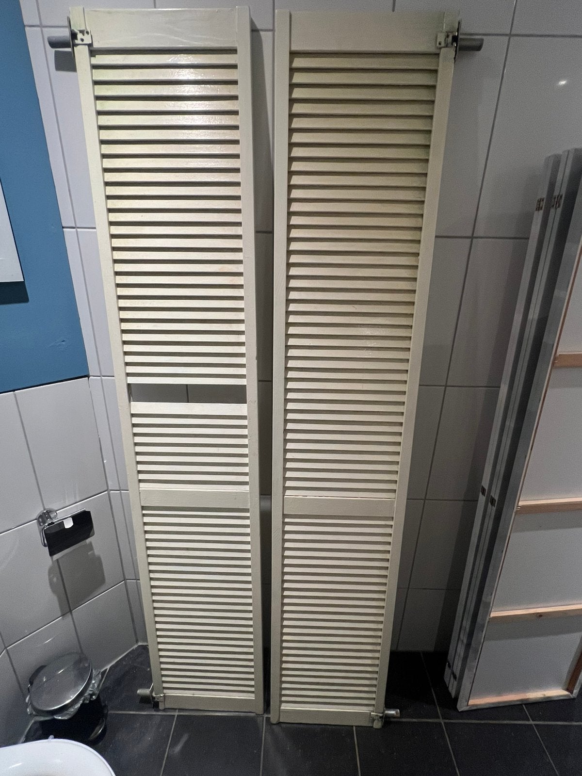 Jaloezie deuren met scharnieren, Doe-het-zelf en Verbouw, Deuren en Horren, Ophalen, Gebruikt, Minder dan 80 cm, Binnendeur