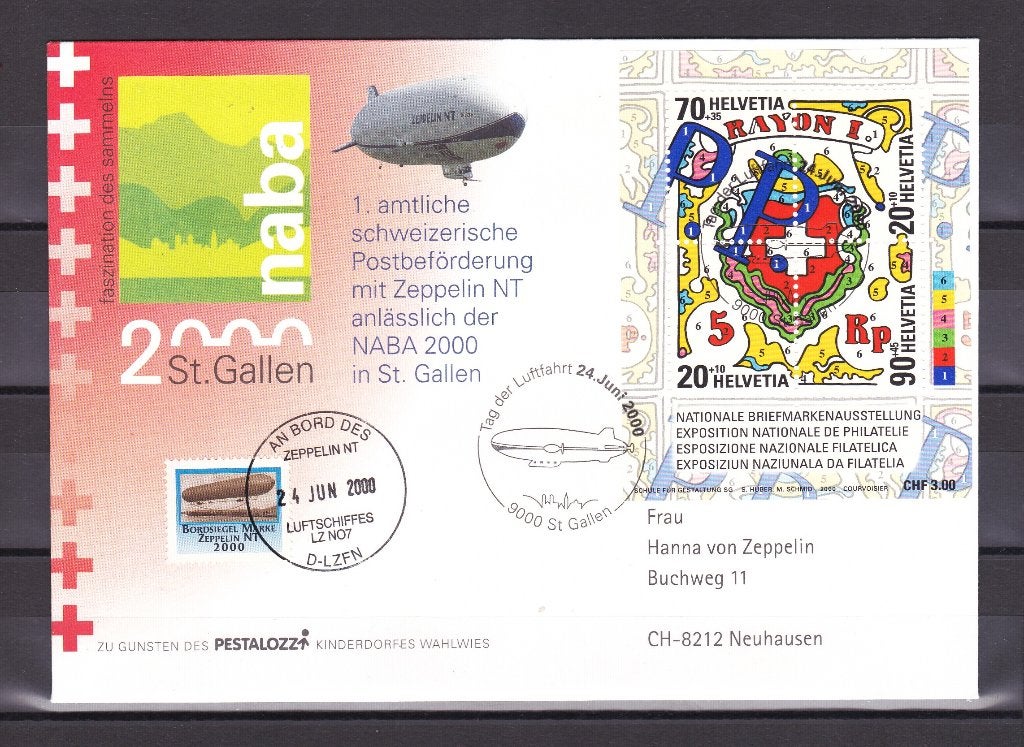 Zwitserland ballonpost, Ophalen of Verzenden, Envelop