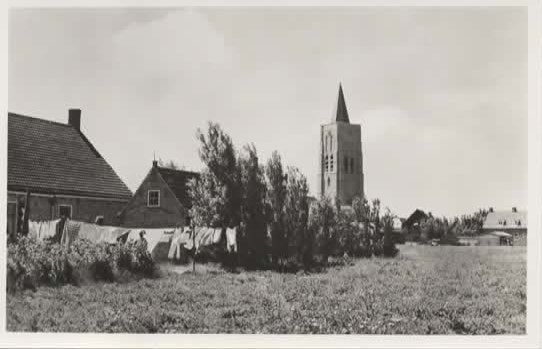 Oostkapelle Boerderij wasgoed Kerktoren, Verzenden, 1940 tot 1960, Ongelopen, Zeeland