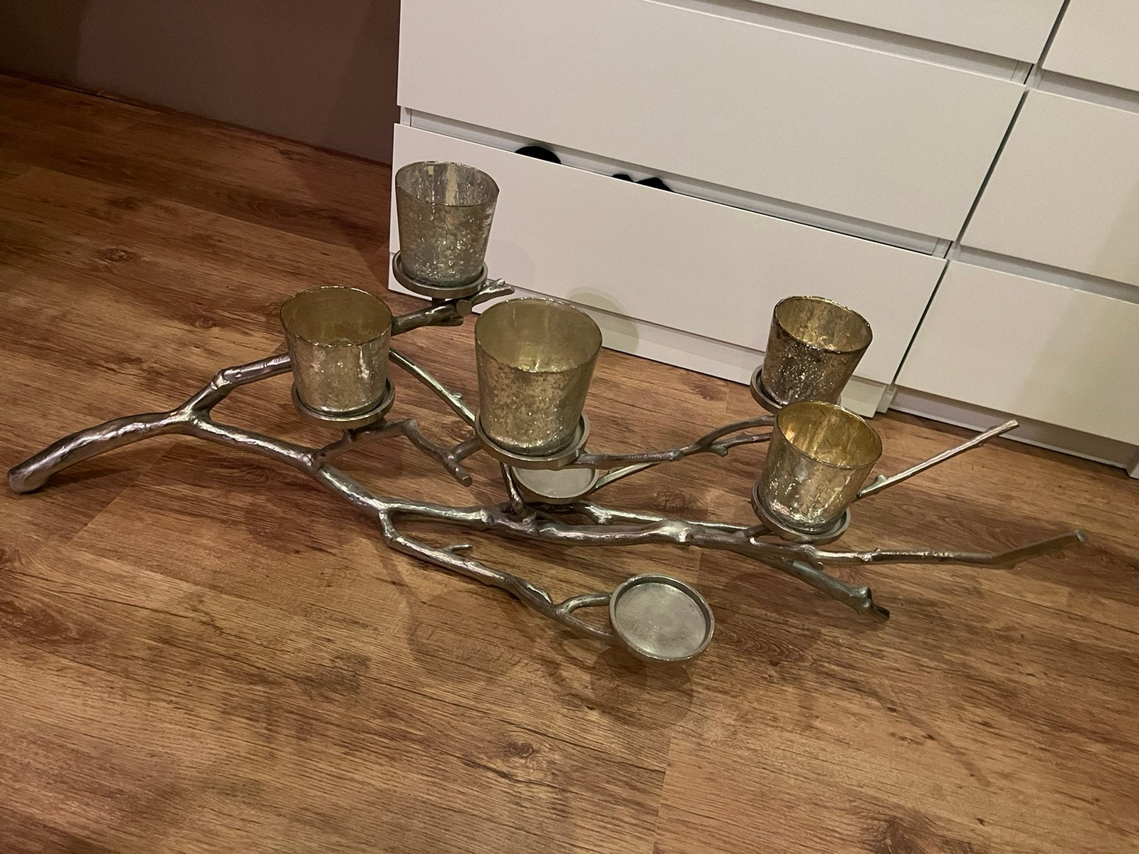 Mooie kandelaar boomtak, Huis en Inrichting, Ophalen, Zilver, Metaal, Kandelaar