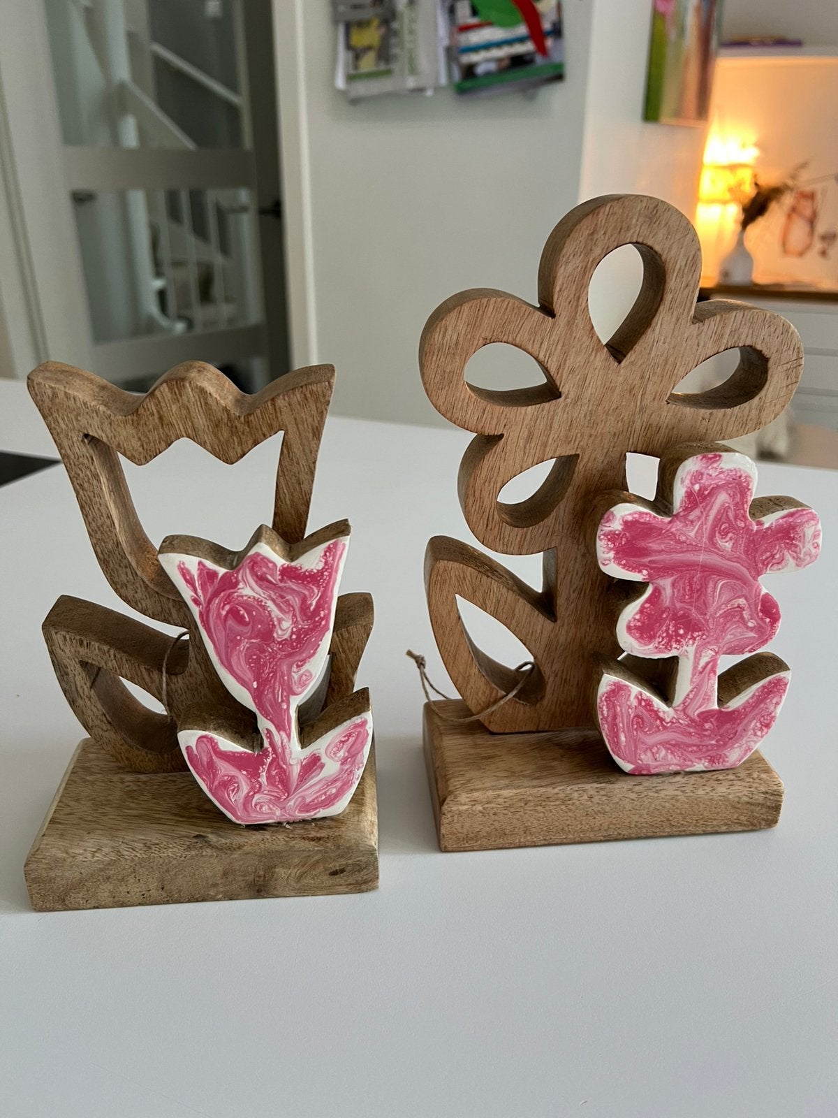 Decoratie bloemen houten, Huis en Inrichting, Woonaccessoires | Overige, Ophalen of Verzenden, Nieuw