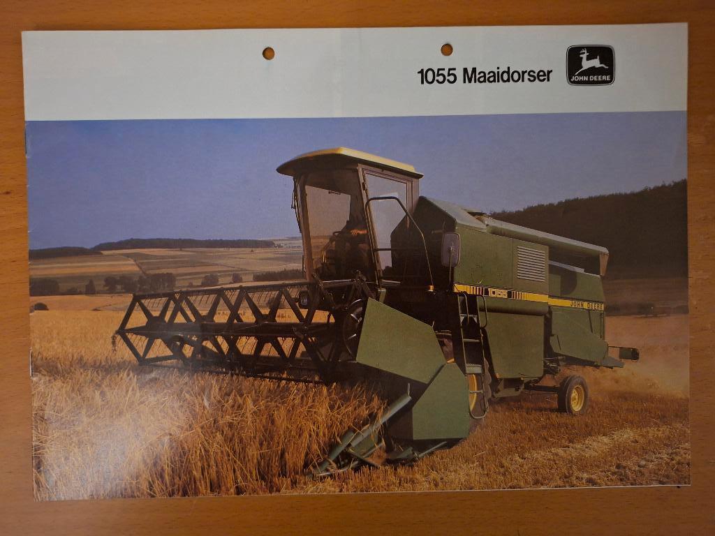 Folder John Deere 1055 Maaidorser, Boeken, Ophalen of Verzenden, Gelezen, Tractor en Landbouw