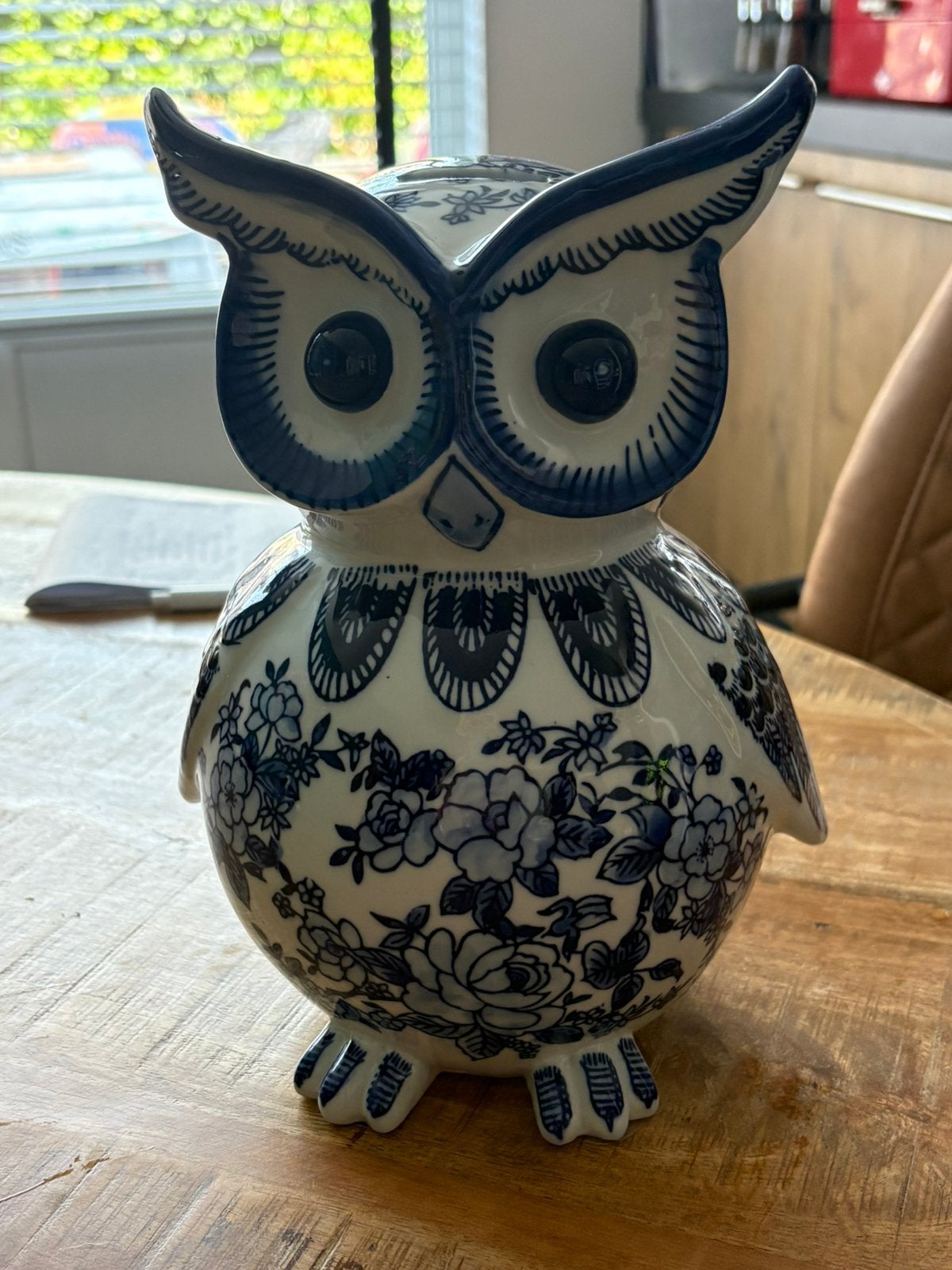 Owl Piggy spaarpot, Verzamelen, Spaarpotten, Ophalen of Verzenden, Zo goed als nieuw, Steen, Aardewerk of Keramiek, Dier