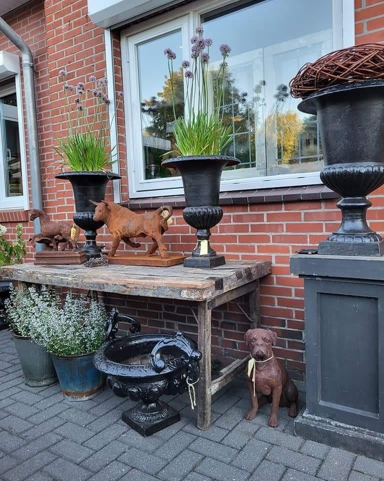 Gietijzeren tuinvazen tuinvaas bloempot bloembak op sokkel, Tuin en Terras, Ophalen of Verzenden, Nieuw
