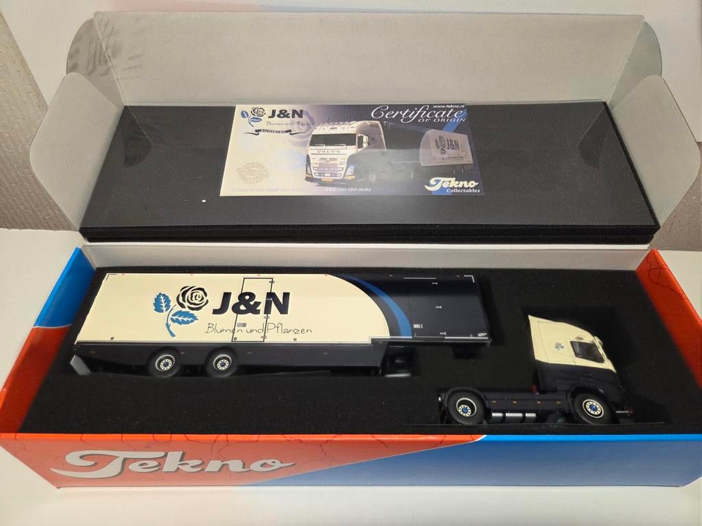 Tekno Volvo F12 J&N Bloemen Rijnsburg, Hobby en Vrije tijd, Modelauto's | 1:50, Ophalen of Verzenden, Zo goed als nieuw, Bus of Vrachtwagen