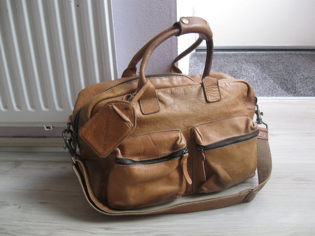 COWBOYSBAG 1030 lichtbruin leer goede staat, Ophalen of Verzenden, Gebruikt, Bruin, Leer