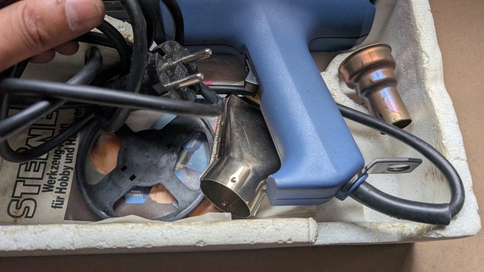 Steinel heteluchtpistool HL 1500 S met accessoires, Ophalen of Verzenden, Gebruikt