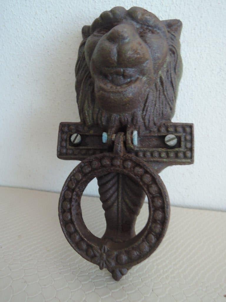 Zware metalen deurklopper met leeuwenkop, Ophalen of Verzenden