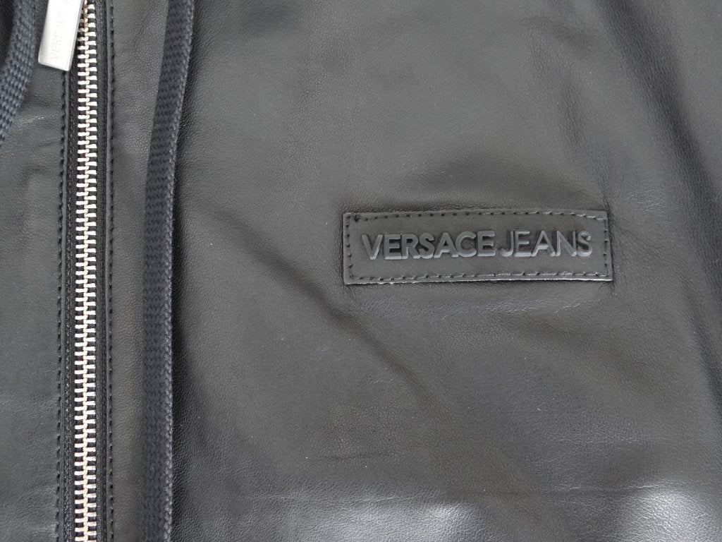 Versace Jeans jas leer (Gevoerd) met capuchon maat 46, Verzenden, Zwart, Nieuw, Maat 46 (S) of kleiner