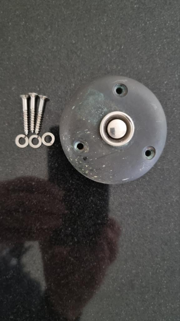 Deurbelknop met schroeven en ringen, Ophalen of Verzenden, Gebruikt